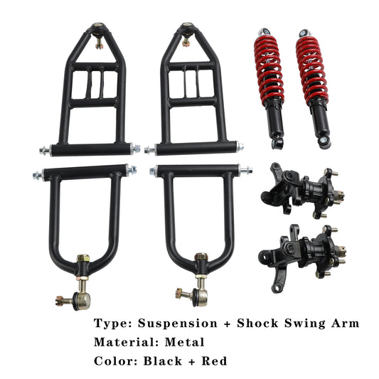 12" (305mm) Complete Front Suspension Kit with Upper & Lower A-Arms, Shocks, Steering Knuckles & Hubs for Go Kart ATV
