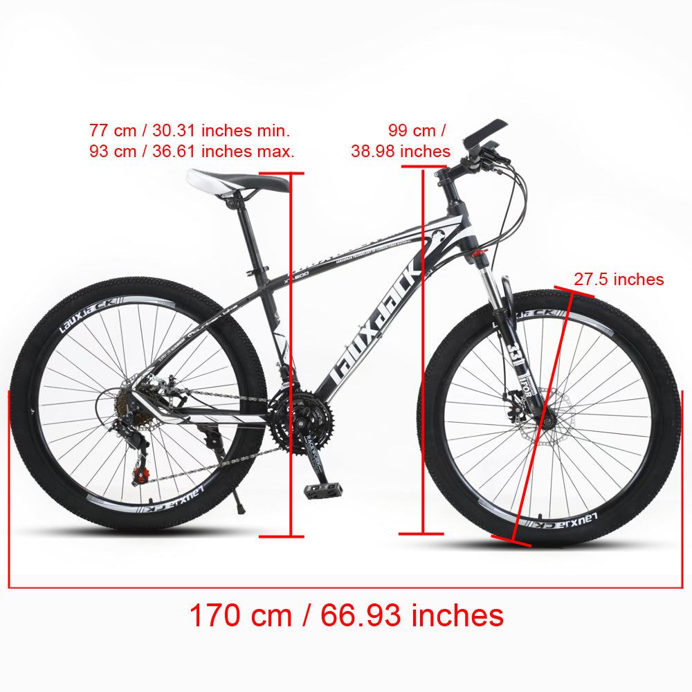 27.5 inch Wheels 21 Speed MTB Adult Bicycle + Lock + Pump
