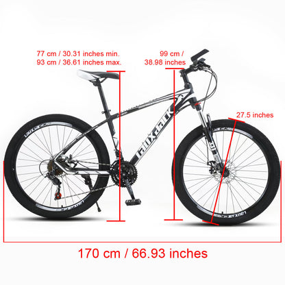 27.5 inch Wheels 21 Speed MTB Adult Bicycle + Lock + Pump