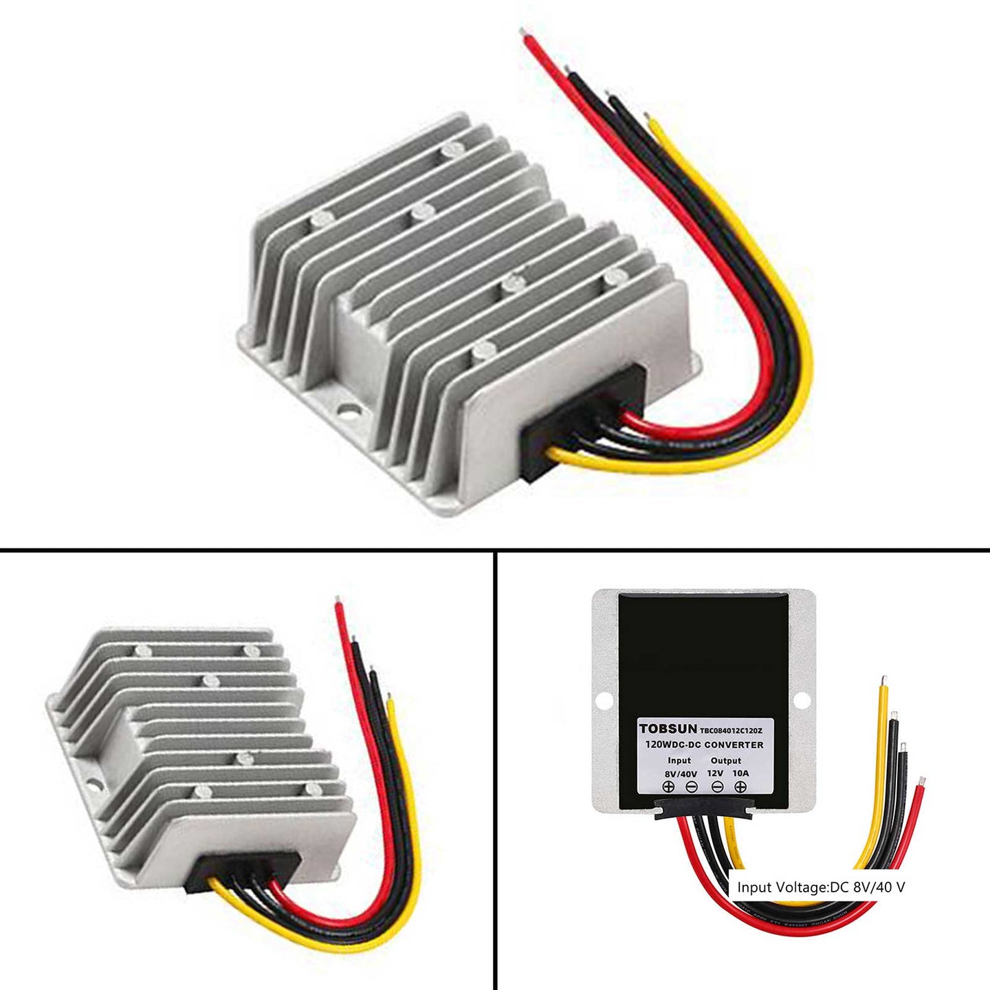 DC-DC Step Down Converter 20-72V to 12V 3A 36W, IP68 Waterproof Power Regulator for Golf Cart, Boat & Solar
