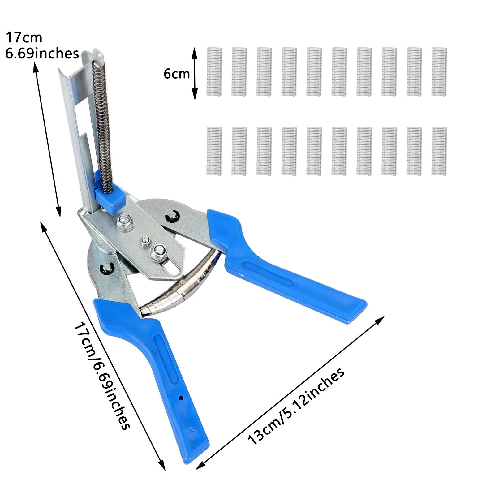 Hog Ring Plier & 600lsfb2 Clips Jaws Tool Staples Chicken Mesh Wire Cage US