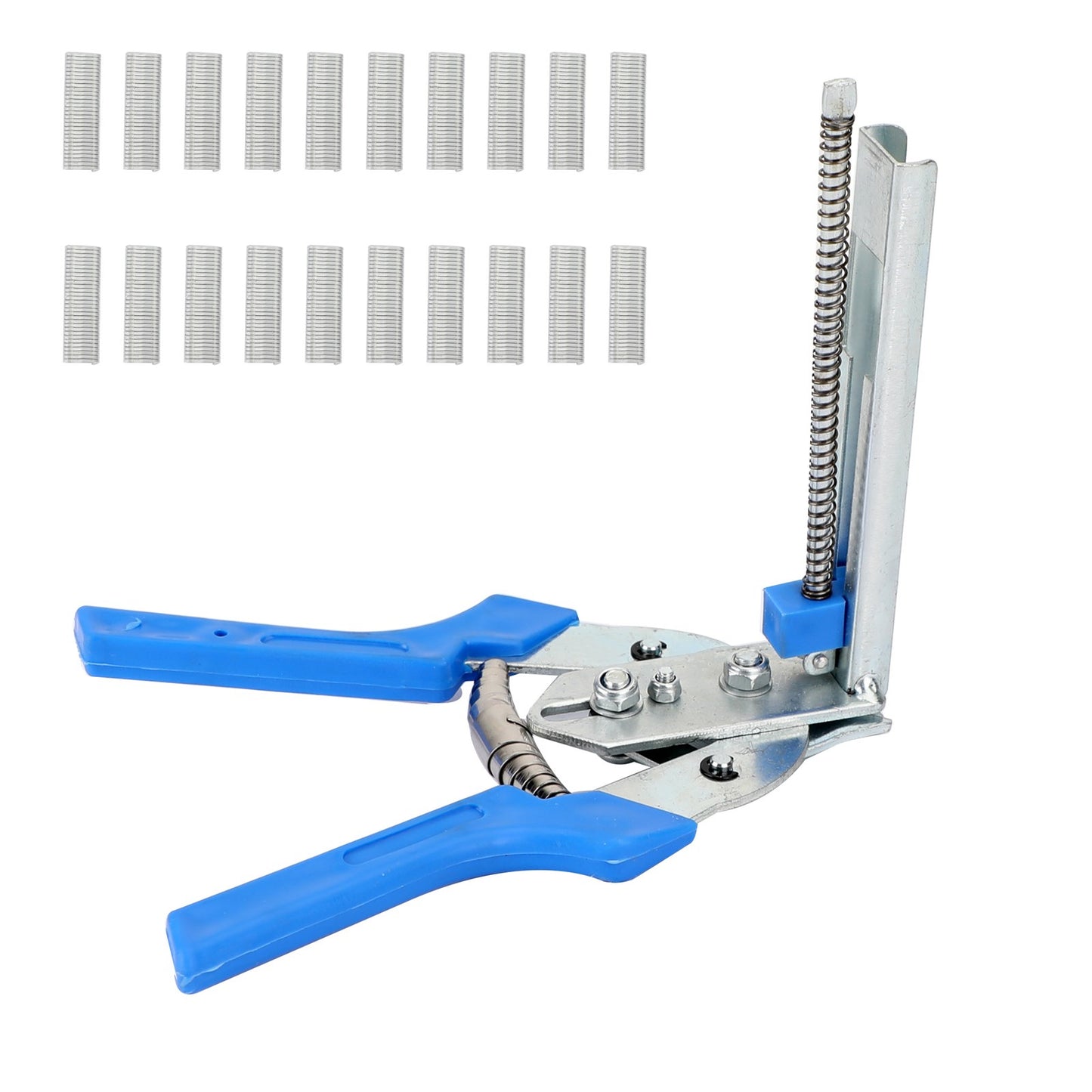 Hog Ring Plier & 600xM Clips Jaws Tool Staples Chicken Mesh Wire Cage US