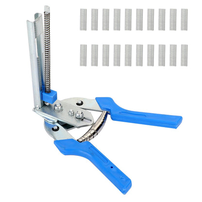 Hog Ring Plier & 600lsfb2 Clips Jaws Tool Staples Chicken Mesh Wire Cage US