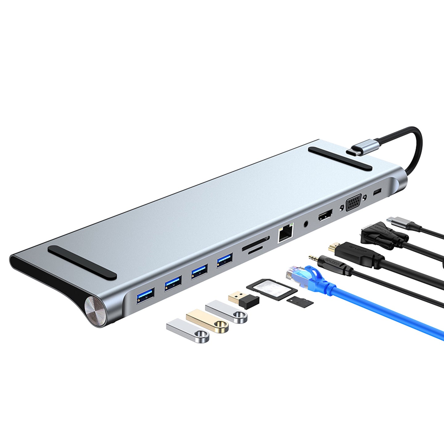 Type-c HUB For PC 11 In 1 Multi Splitter HD PD 100W Multifunctional USB 3.0 Dock
