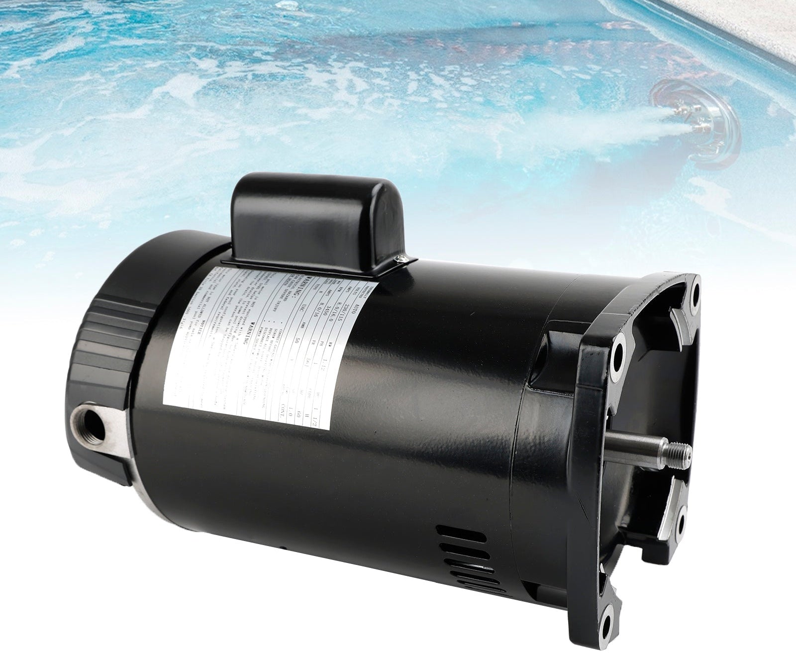 B2854 Pool Pump Motor, 1.5 HP, 56Y Frame, Square Flange Replacement for Pentair Whisperflo & Challenger Pumps, 115V/230V