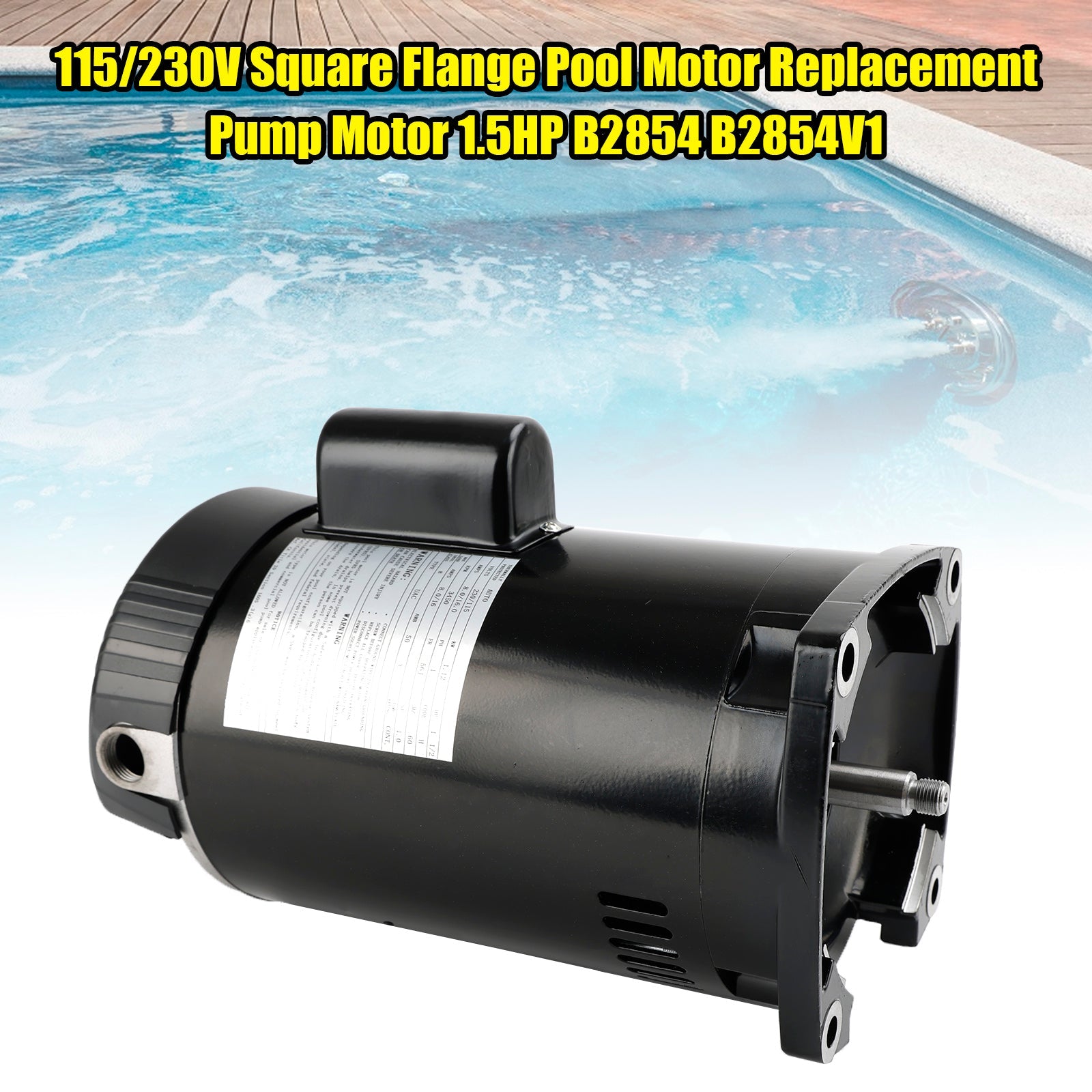 B2854 B2854V1 Pool Motor 1.5 HP Pool Pump Motor 115/230V Pool Motor