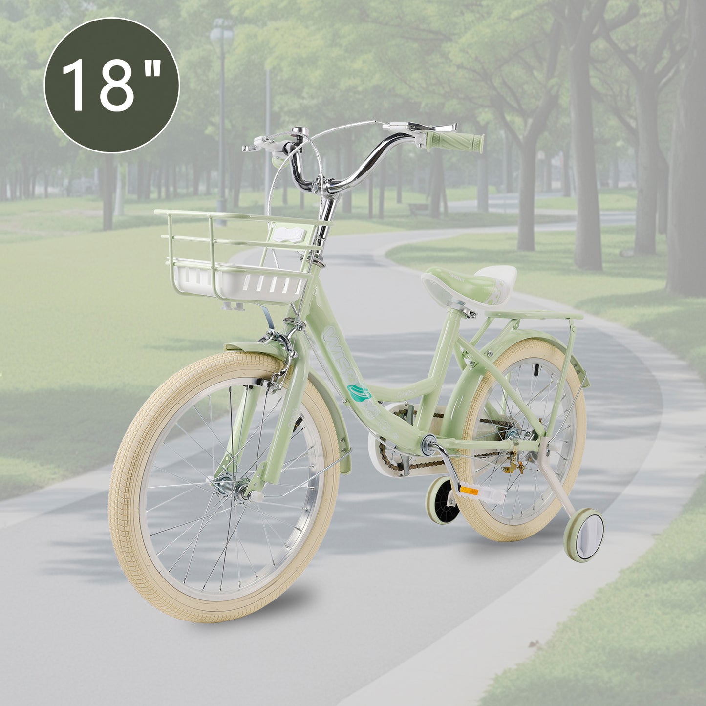 16"/18" Child Bicycle Girls Bike with auxiliary wheels & Rack & Basket