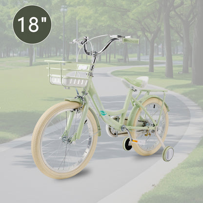16"/18" Child Bicycle Girls Bike with auxiliary wheels & Rack & Basket