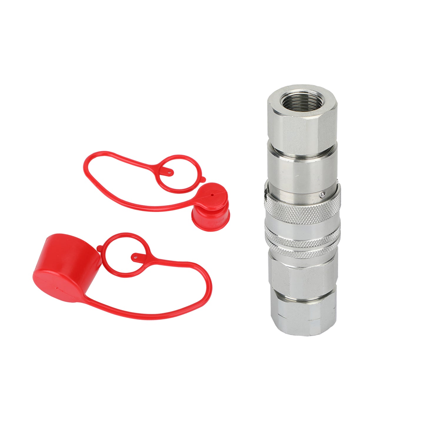 1/2  NPT Pair Hydraulic Flat Face Quick Coupler Skid Steer Fits Bobcat ISO 1602