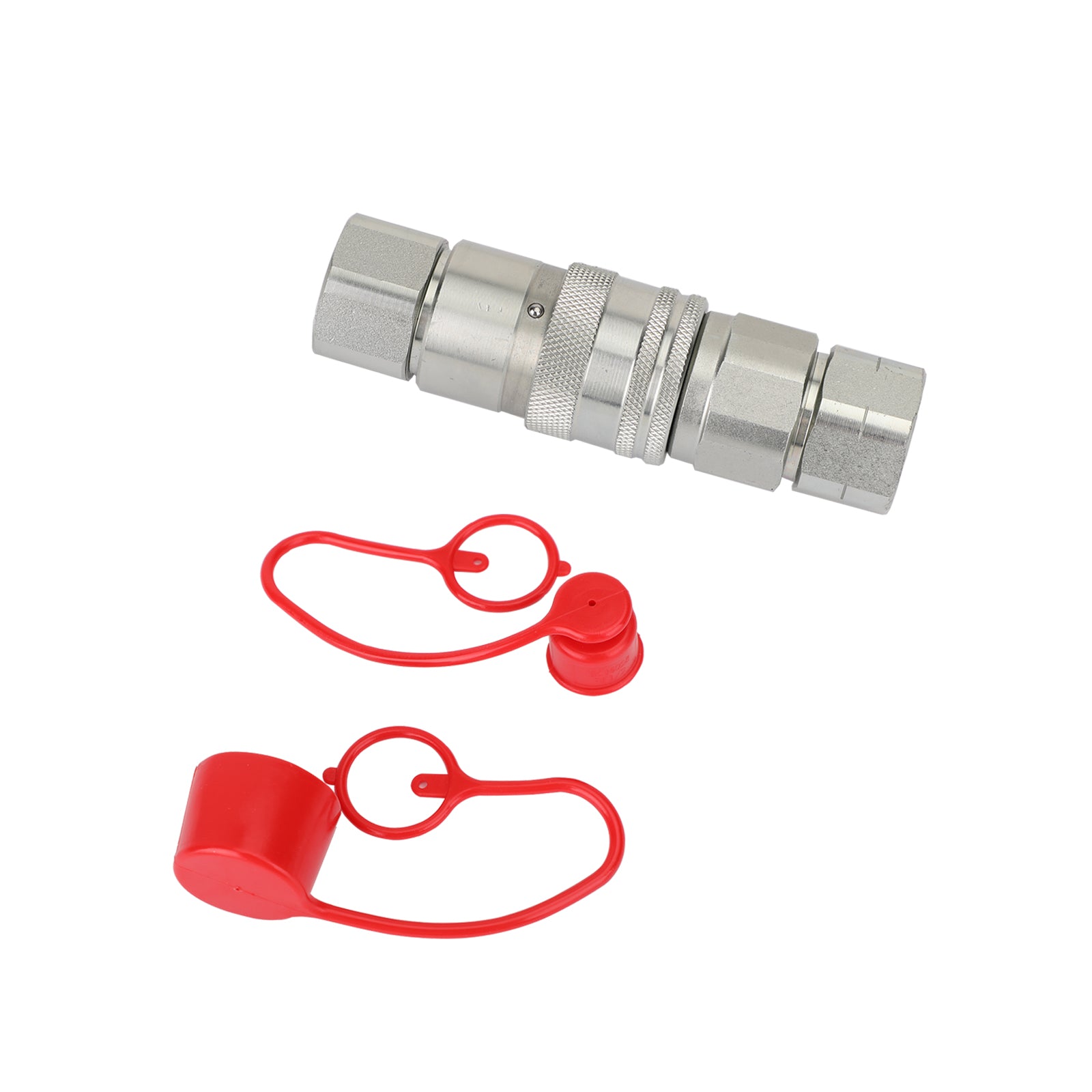 1/2  NPT Pair Hydraulic Flat Face Quick Coupler Skid Steer Fits Bobcat ISO 1602
