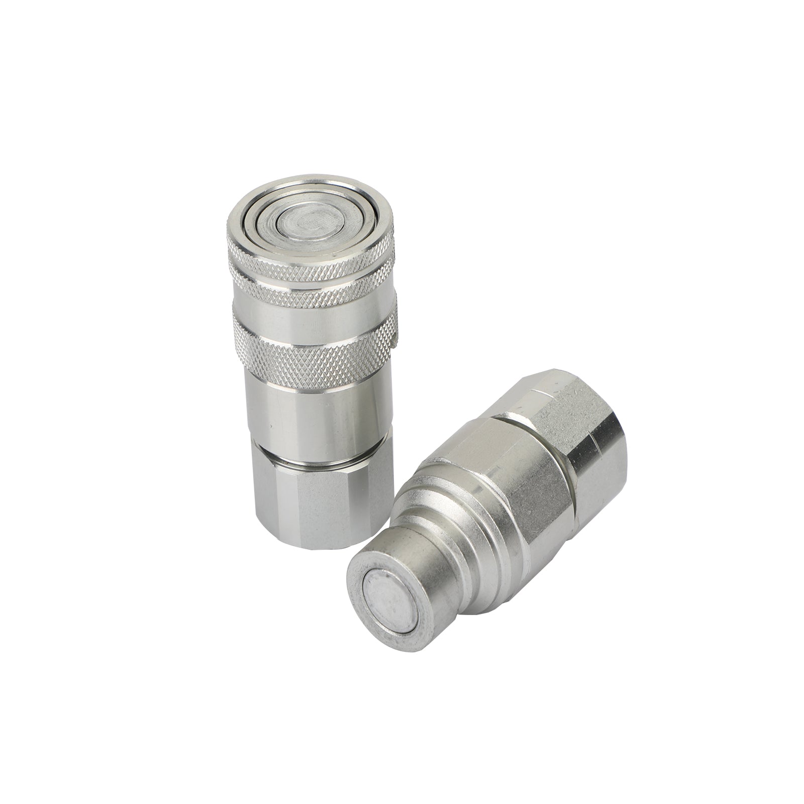 1/2  NPT Pair Hydraulic Flat Face Quick Coupler Skid Steer Fits Bobcat ISO 1602