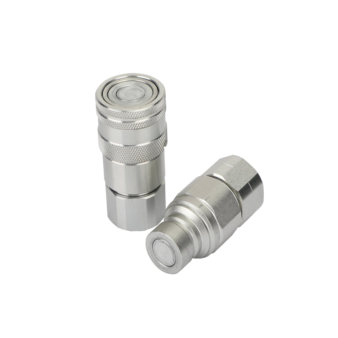 1/2  NPT Pair Hydraulic Flat Face Quick Coupler Skid Steer Fits Bobcat ISO 1602