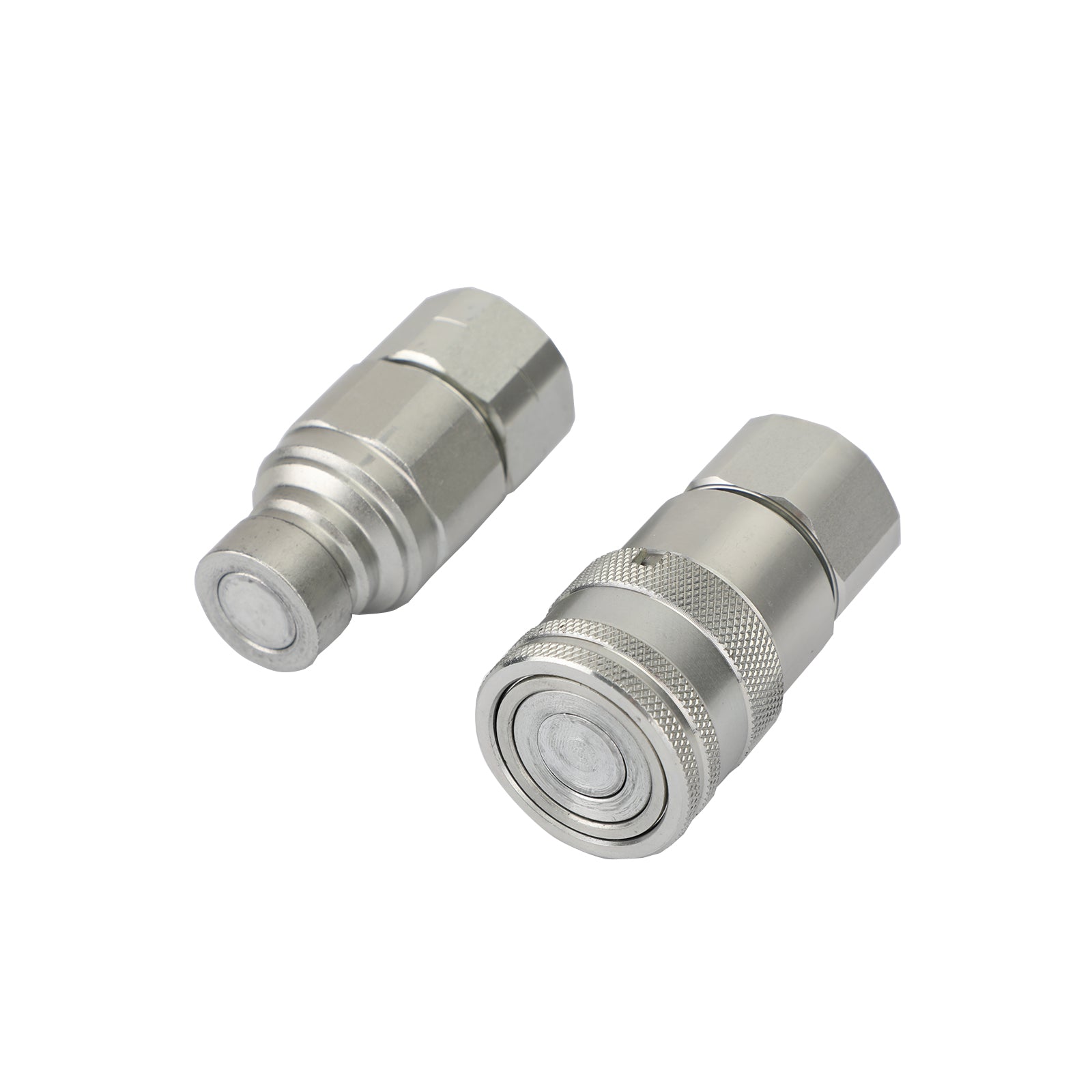 1/2  NPT Pair Hydraulic Flat Face Quick Coupler Skid Steer Fits Bobcat ISO 1602