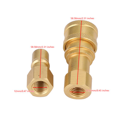 1 Sets 1/4 NPT ISO 7241-B Quick Disconnect Hydraulic Couplings/Couplers Brass E