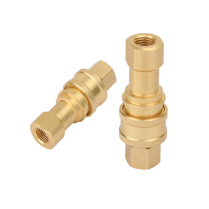 1 Sets 1/4 NPT ISO 7241-B Quick Disconnect Hydraulic Couplings/Couplers Brass E