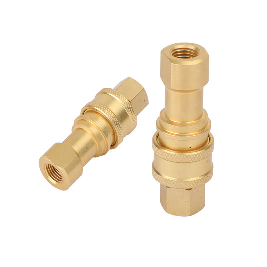 1 Sets 1/4 NPT ISO 7241-B Quick Disconnect Hydraulic Couplings/Couplers Brass E