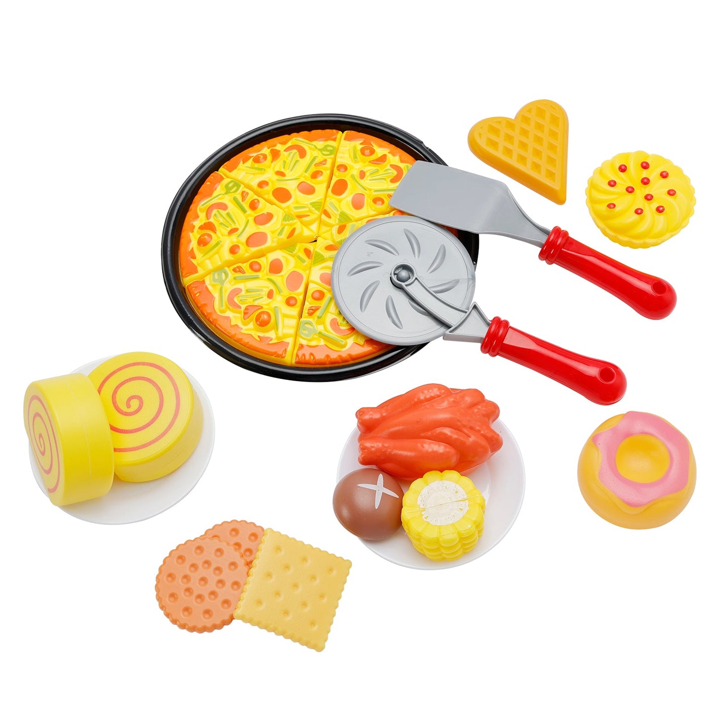 82 Pieces Birthday Cake Toy Play Food Set Plastic Kitchen Cutting Pretend Toys