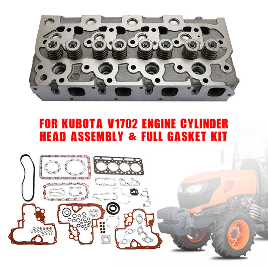 Complete Cylinder Head & Gasket Kit for Kubota V1702 Engine, Fits Bobcat 733 & 743 Skid Steer Loaders
