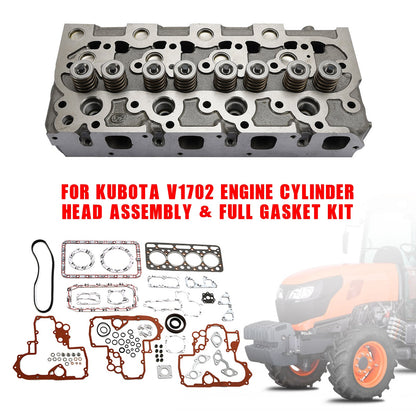Complete Cylinder Head with Gasket Kit for Kubota V1702 V1702B Engine Bobcat 733 743 Loader