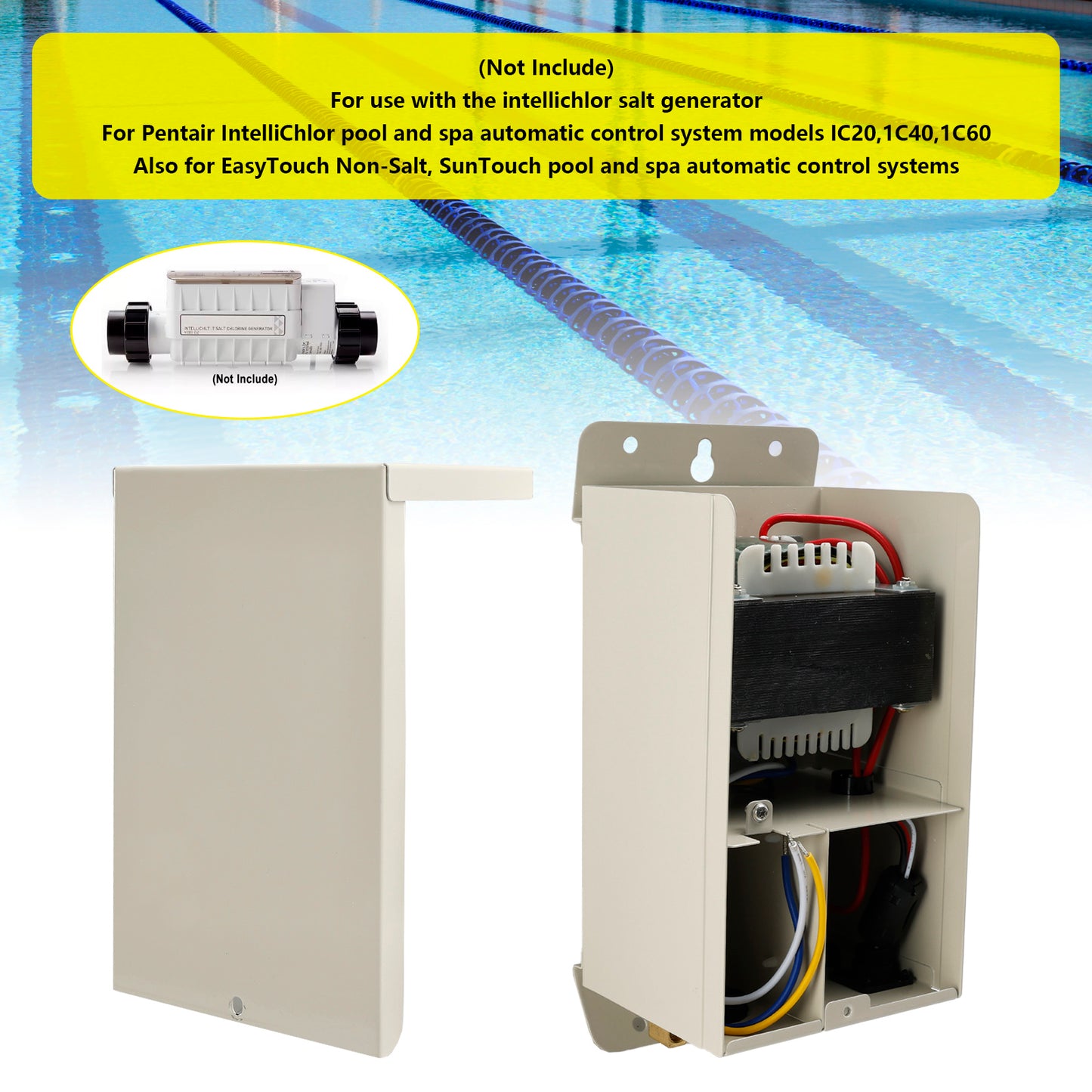 Pentair 520556 Power Center – Replacement for IntelliChlor IC20, IC40, IC60 Chlorine Generators