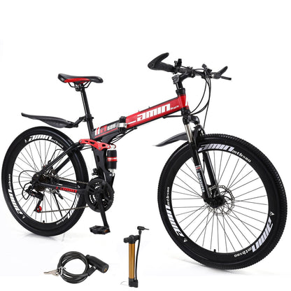 26 inch MTB Folding Bicycle Adult Mountain Bike Full Suspension