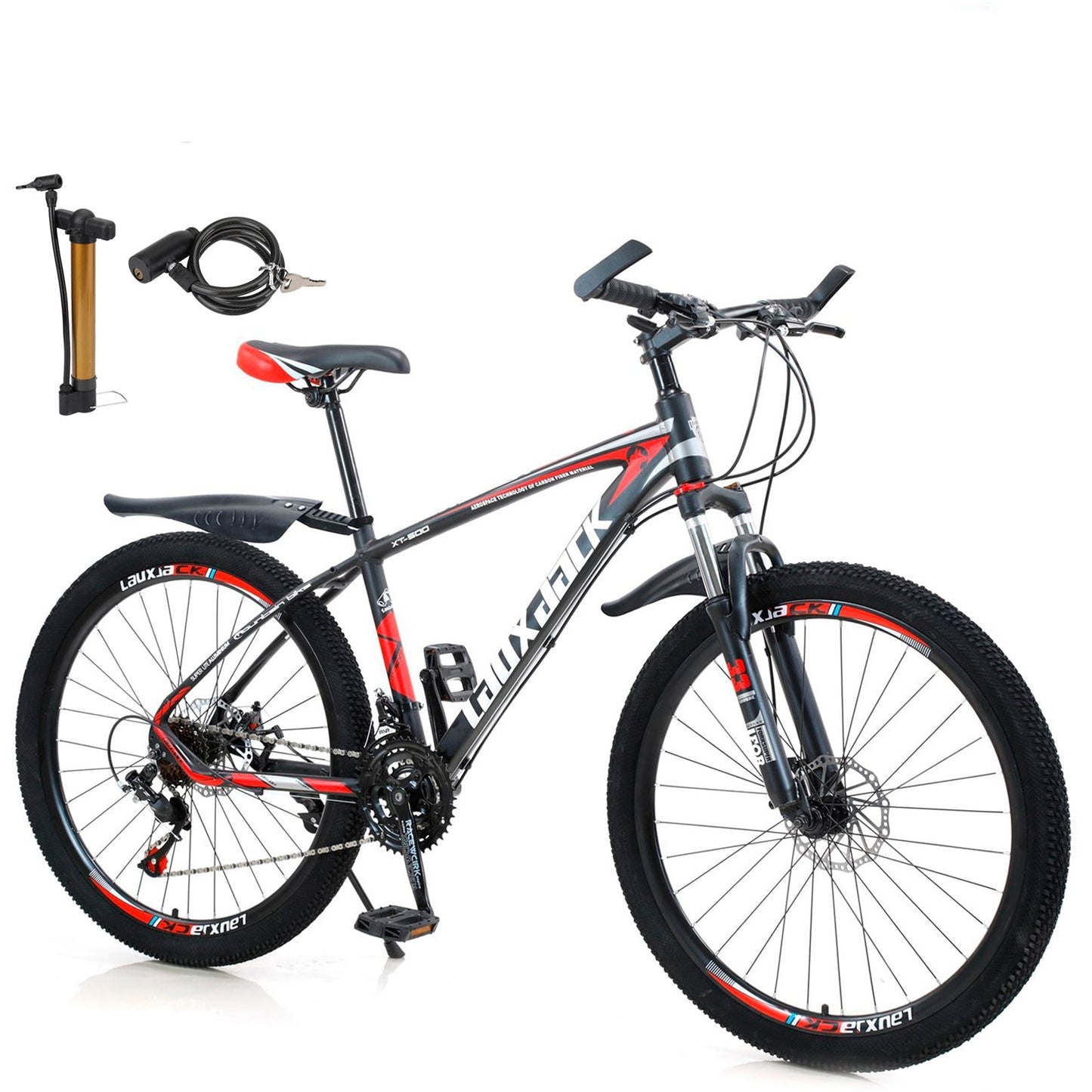 27.5 inches Wheels Adults Mountain Bike 21 Speed Bikes Bicycle MTB Black&Red