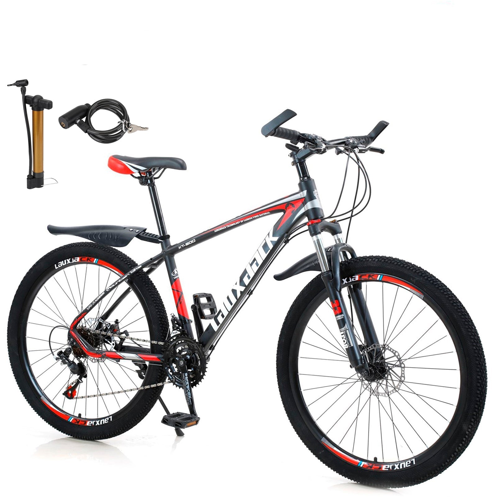 27.5 inches Wheels Adults Mountain Bike 21 Speed Bikes Bicycle MTB Black&Red