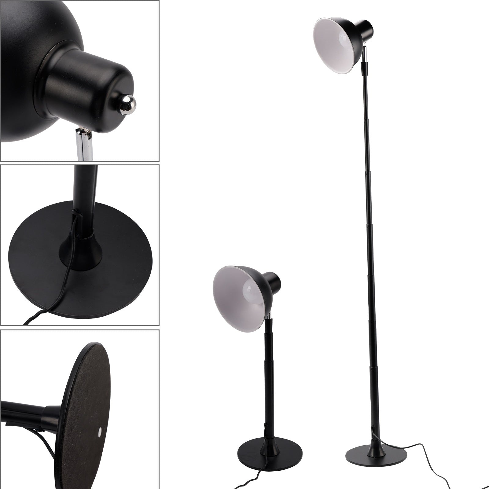 3 Colors Dimmable for Bedroom/Office-Walnut Adjustable LED Floor & Table Lamp