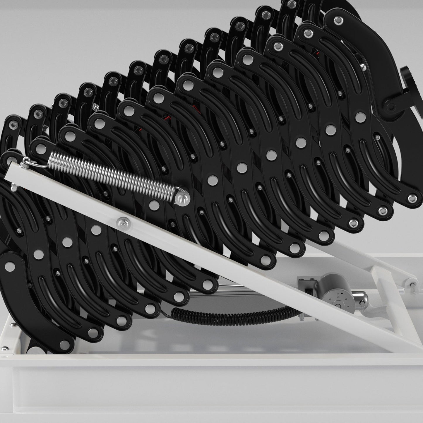 Electric Folding Attic Ladder, 13-Step for up to 11.8ft Ceilings, Fits 35" x 27.5" Opening, 500 lbs Capacity (Black)