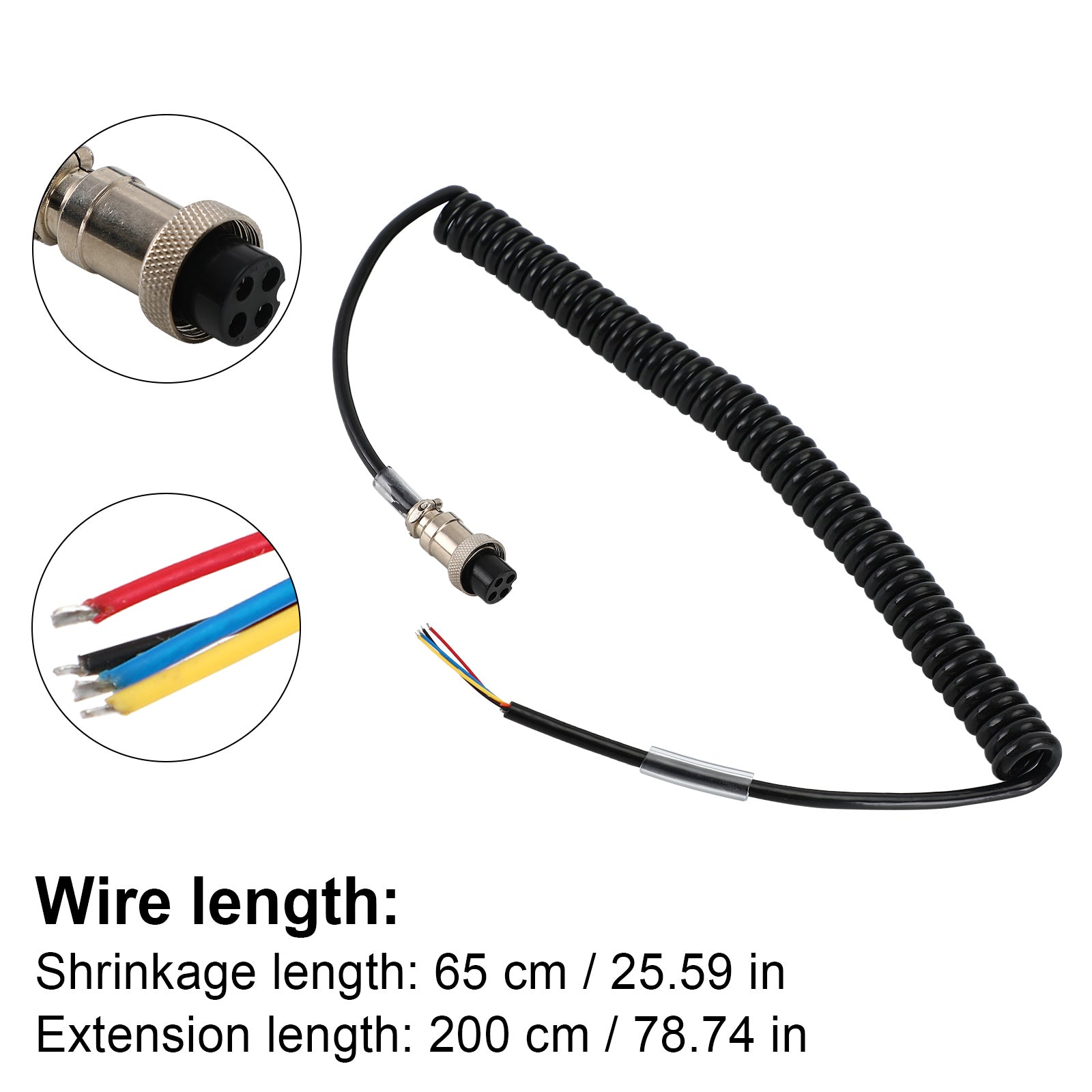 Microphone Coiled Replacement Cord Cable 4Pin For Pr550 Pr3100 Car Walkie Talkie
