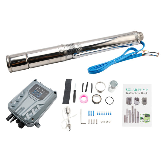 Solar Submersible Water Pump 3inch 600W 48V DC with MPPT Controller â€?Deep Well Irrigation System