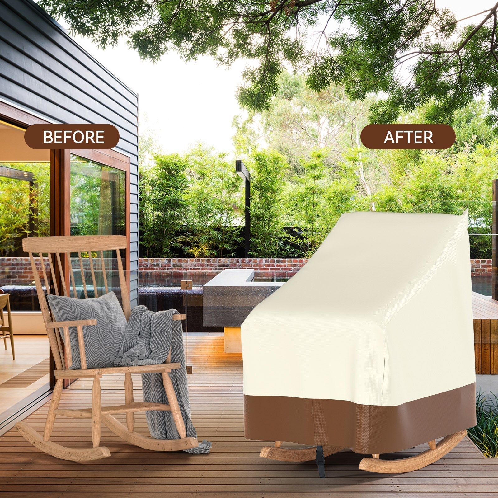 Waterproof Patio Rocking Chair Cover – Outdoor Furniture Protector, Durable Weather-Resistant Rocking Chair Covers