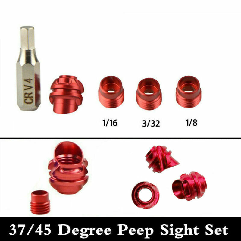 AT2 Degree Sight Lens Archery Bow Peep 45/37 Hooded Aperture