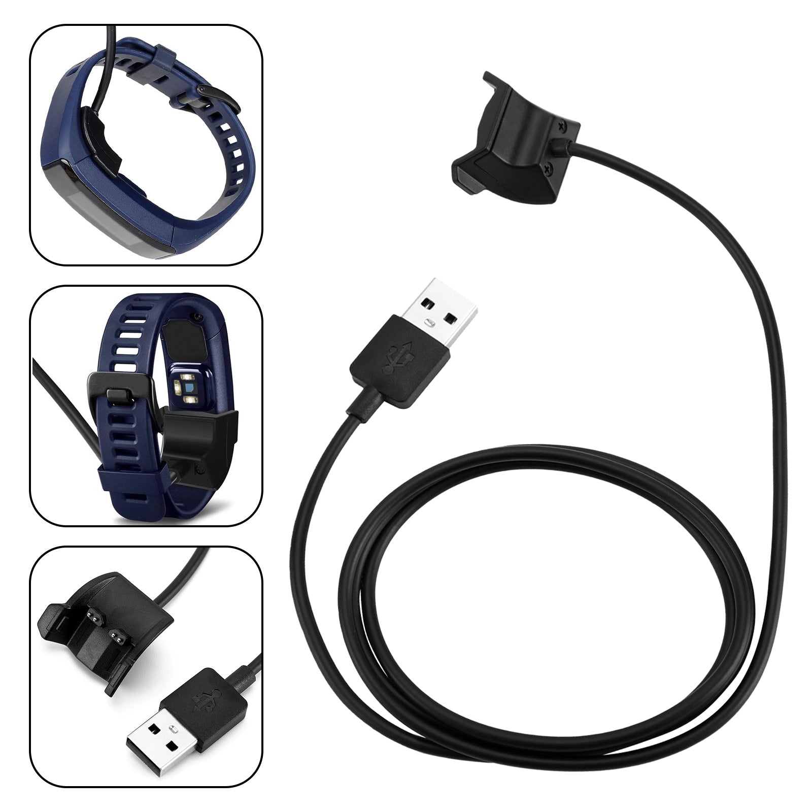 USB Charger Charging Data Cable Cord Fit for Garmin Vivosmart HR/HR+ Watch