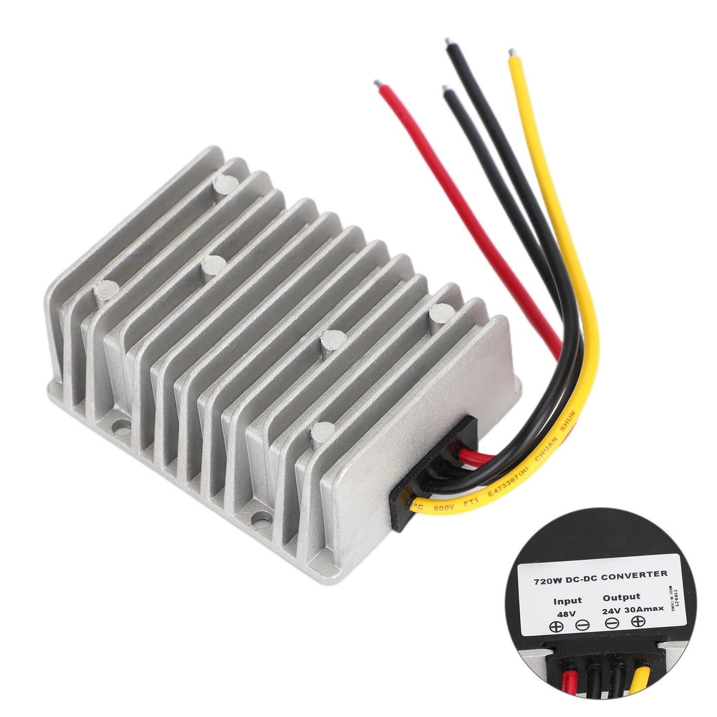 WaterProof 36V/48V to 24V 30A 720W Step Down DC/DC Power Converter Regulator US
