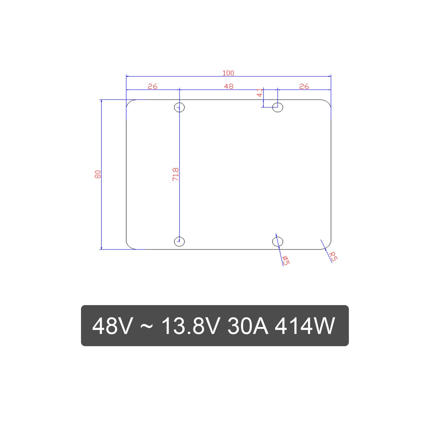 48V 30A Step Down to 13.8V DC DC Converter Voltage Reducer Regulator 414W UE