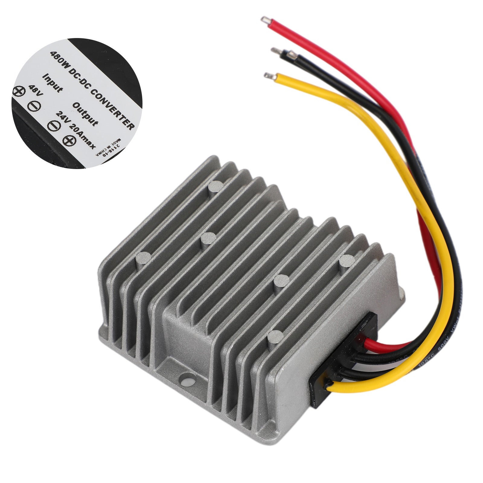 Waterproof DC-DC Step Down Converter – 36V/48V to 24V 20A 480W Power Supply Regulator