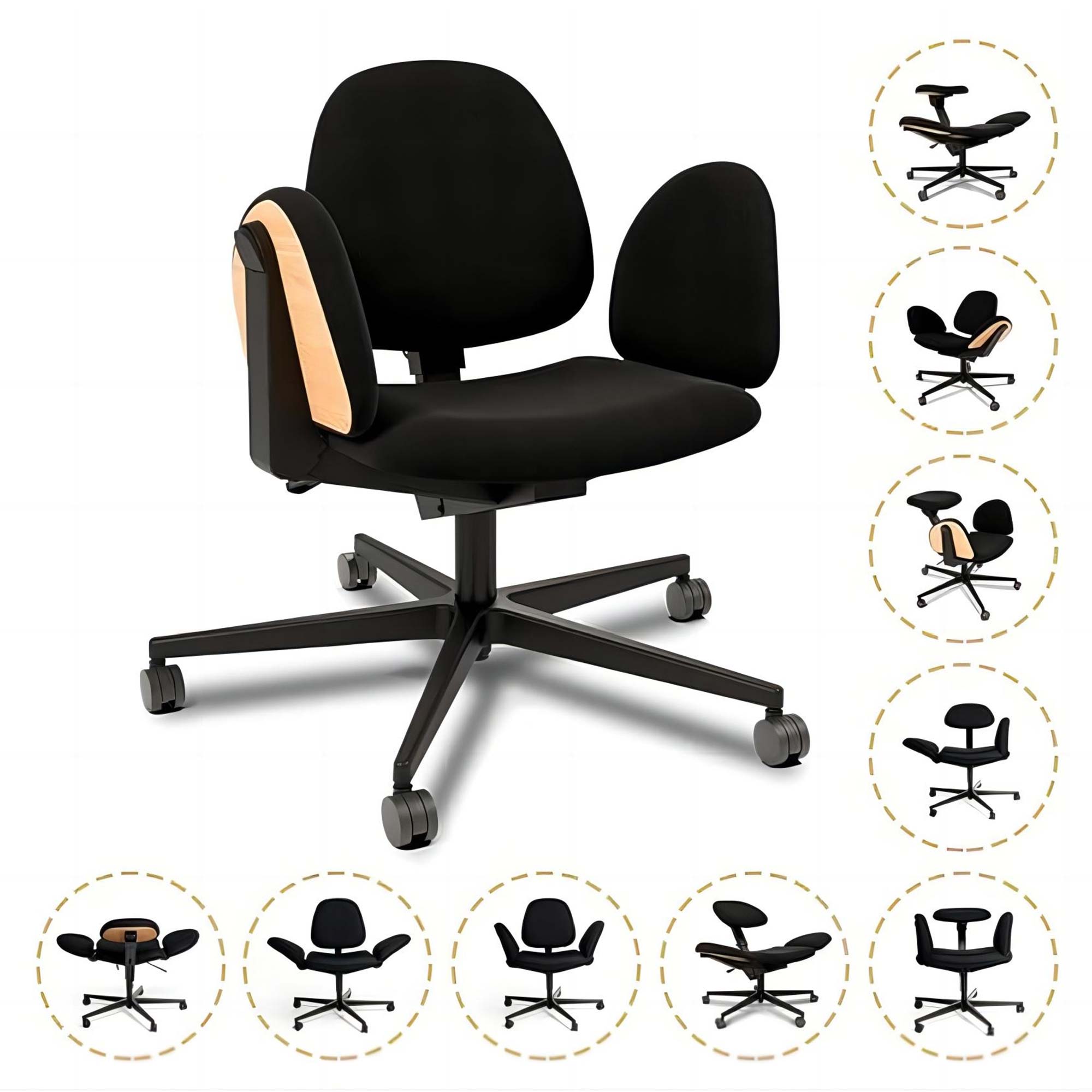 Multifunctional Transformable Meditation & Office Chair for Improved Posture