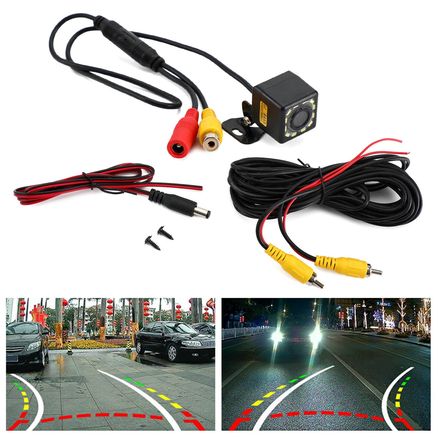 Dynamic Trajectory 12Led Car Rear View Reverse Backup Parking Camera Night View