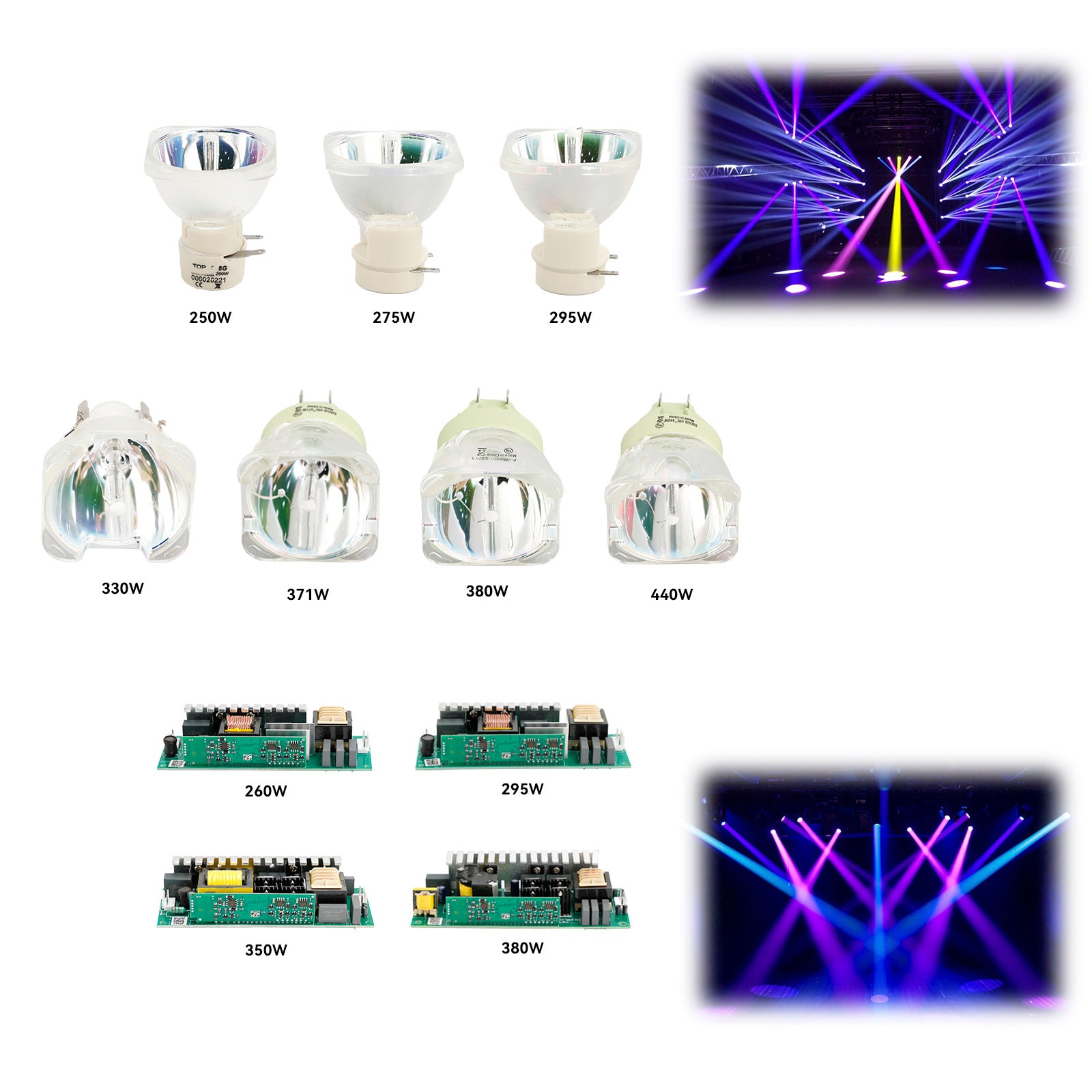 Replacement Moving Head Beam Bulb 260W 295W 350W 380W Ballast Power Supply