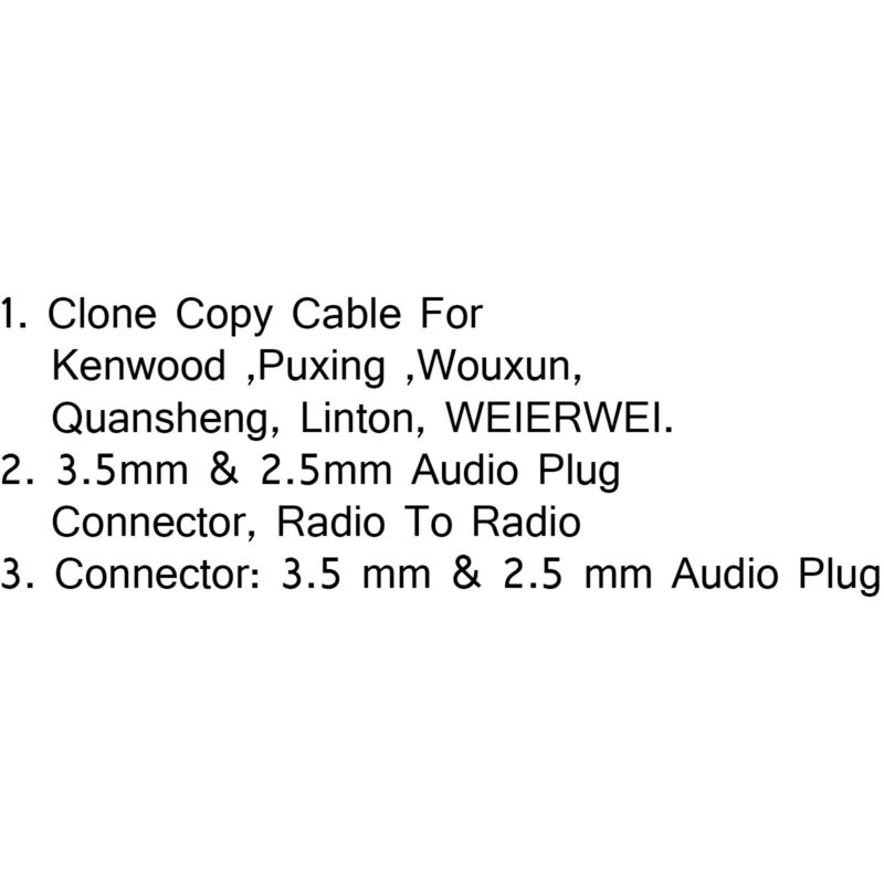Copy UA 5xRadio Cloning Cable For QNSHENG WOUXUN TYT BAOFENG UV5R 888S KENWOOD