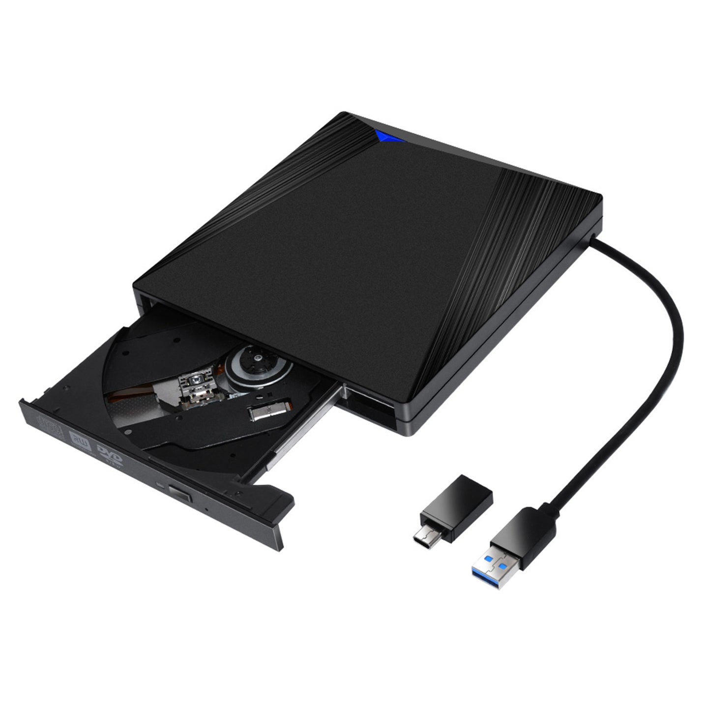 External Cd Dvd Drive Player Recorder Type-C/Usb3.0 Drive Burner Blk Pc