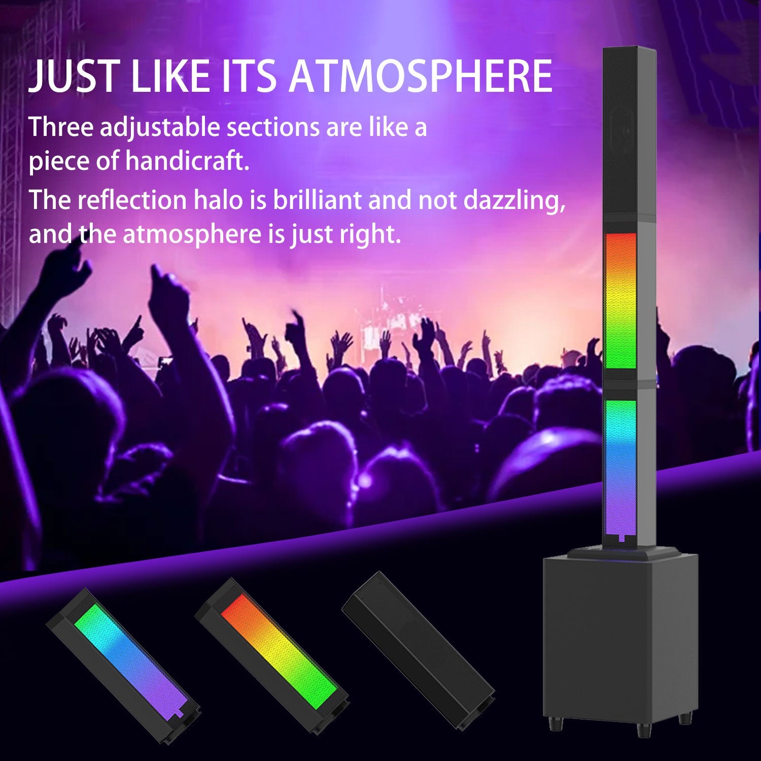 2.1 Bluetooth Speaker System – RGB Detachable TWS Wireless Subwoofer for Home Theater & Karaoke