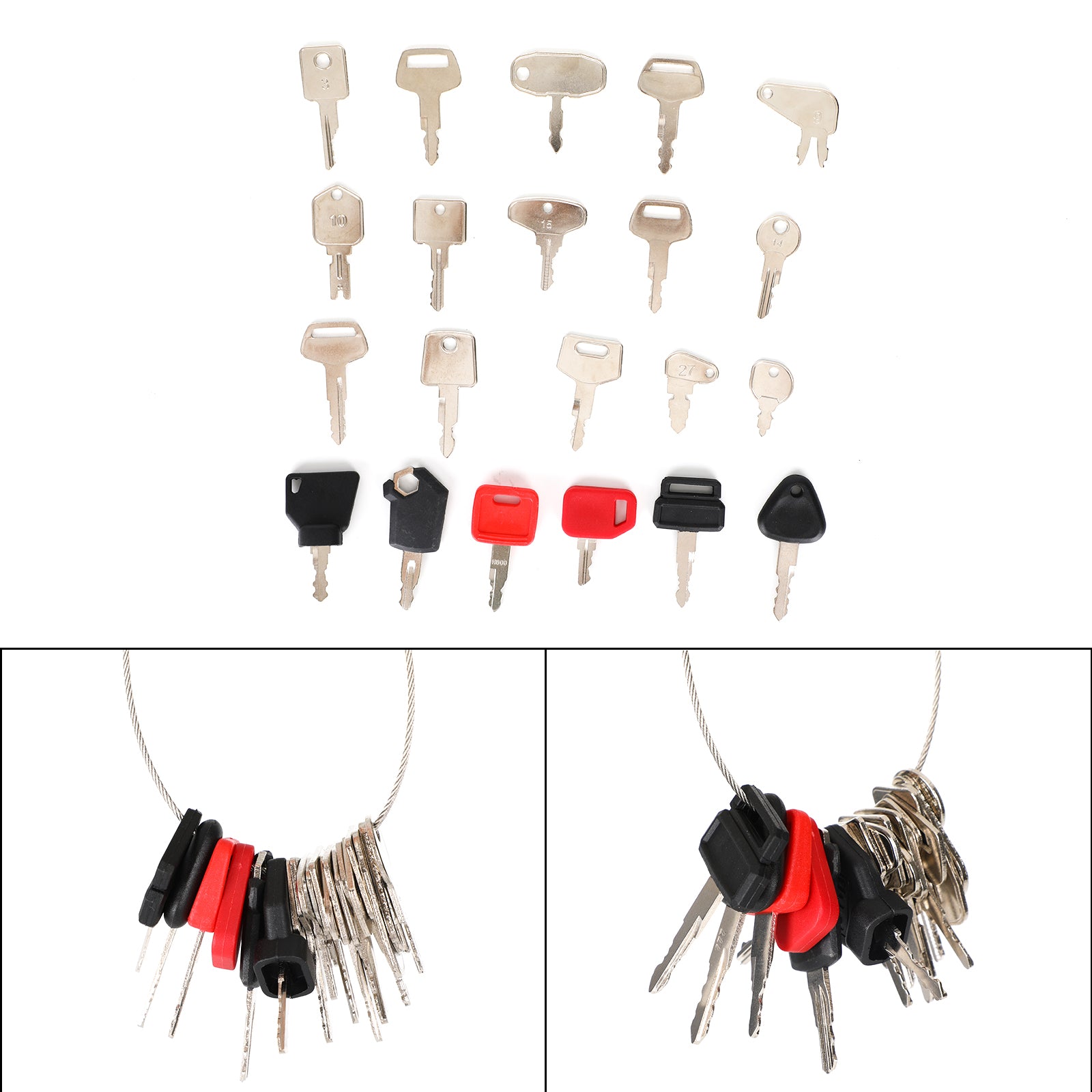 21 Heavy Construction Equipment Ignition Key Set For JD CAT KOMATSU JCB