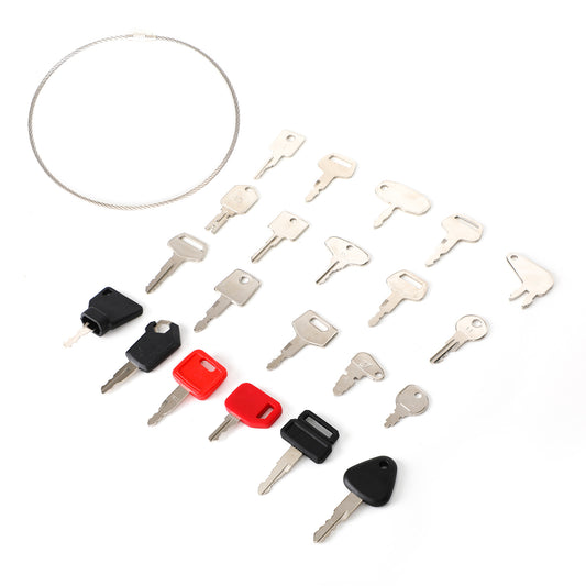 21 Heavy Construction Equipment Ignition Key Set For JD CAT KOMATSU JCB