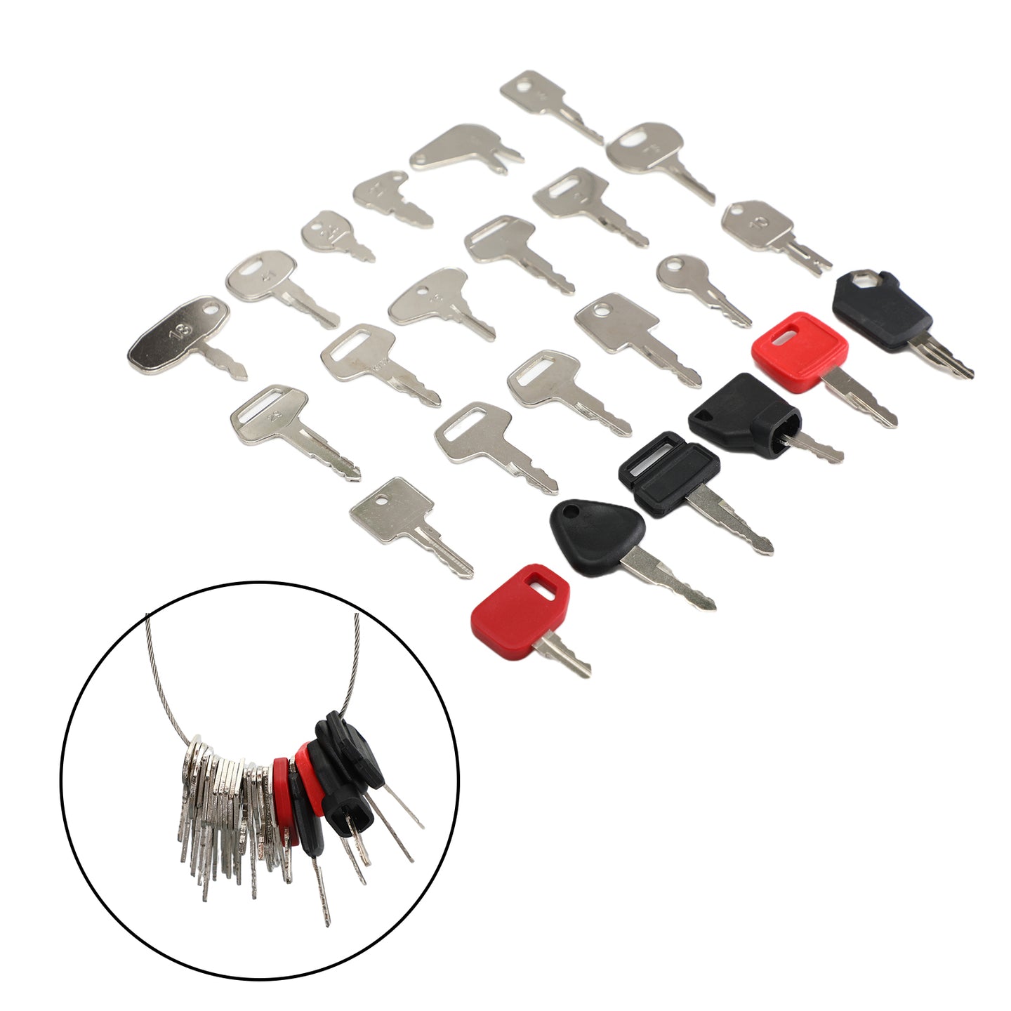 24 Ignition Key Heavy Construction Equipment Set For Volvo Cat JD Komatsu JCB UE
