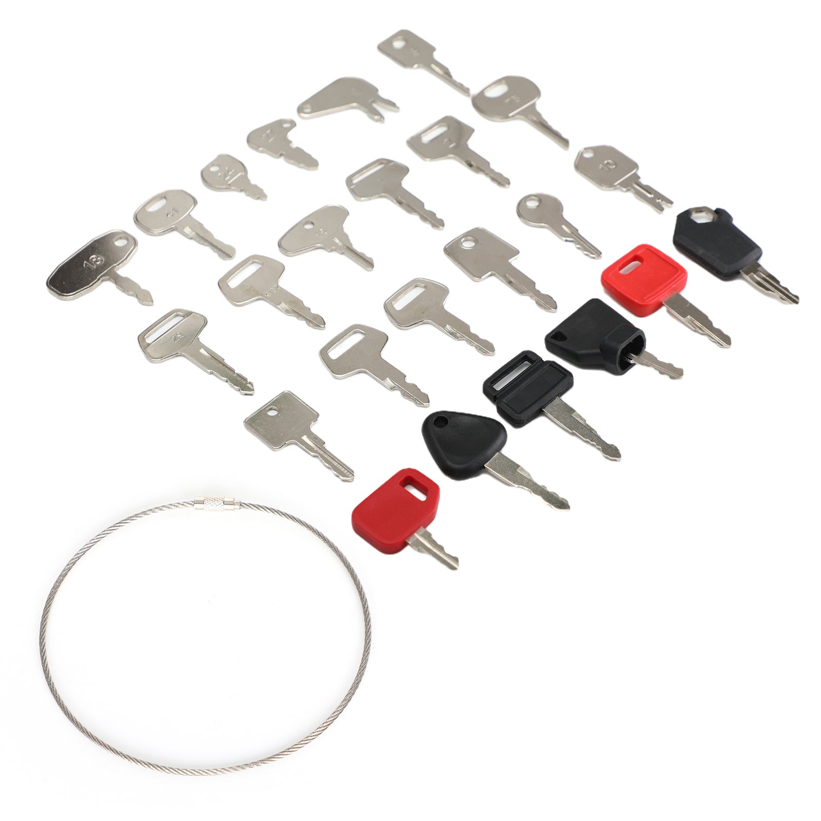 24 Ignition Key Heavy Construction Equipment Set For Volvo Cat JD Komatsu JCB UE