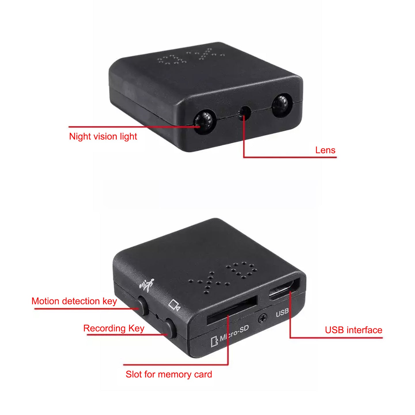 HD 1080P Mini Camera Night Vision Motion Security for Home Office