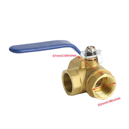 3-Way Ball Valve Female T Port Lever Handle Made Of Forged Brass