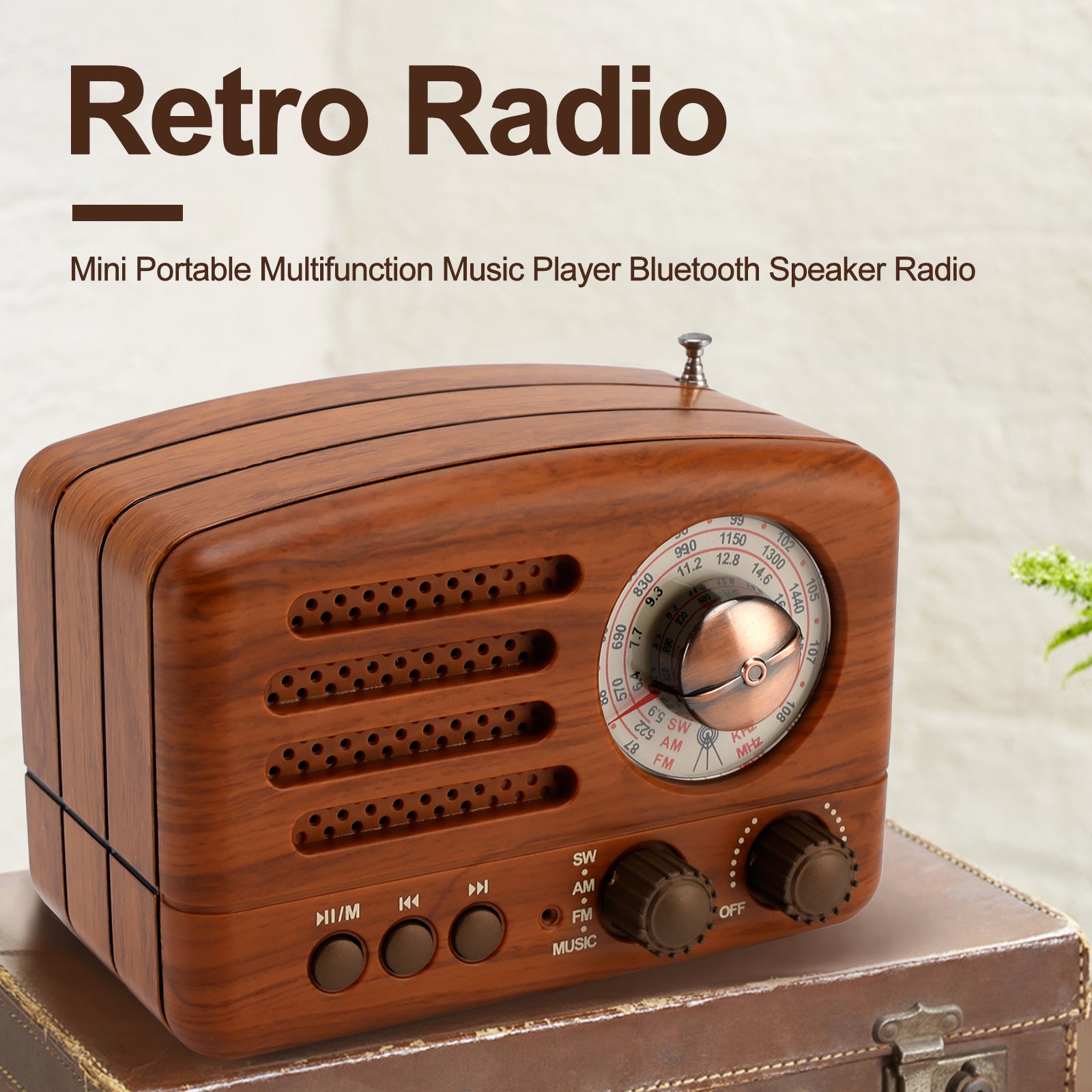 Retro-Style Decorative Radio Mini Portable Multifunction Music Player Bluetooth